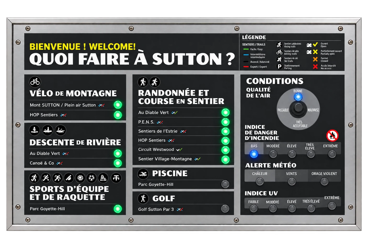 Sutton — LED panel with a brushed aluminum enclosure